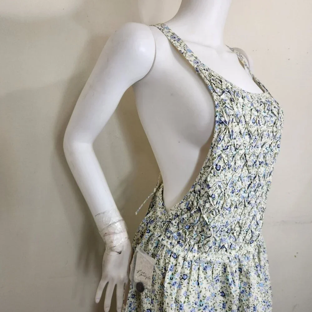 Free People Womens womens Size M Petunia Mini Dress Tea Combo Floral Green --21
